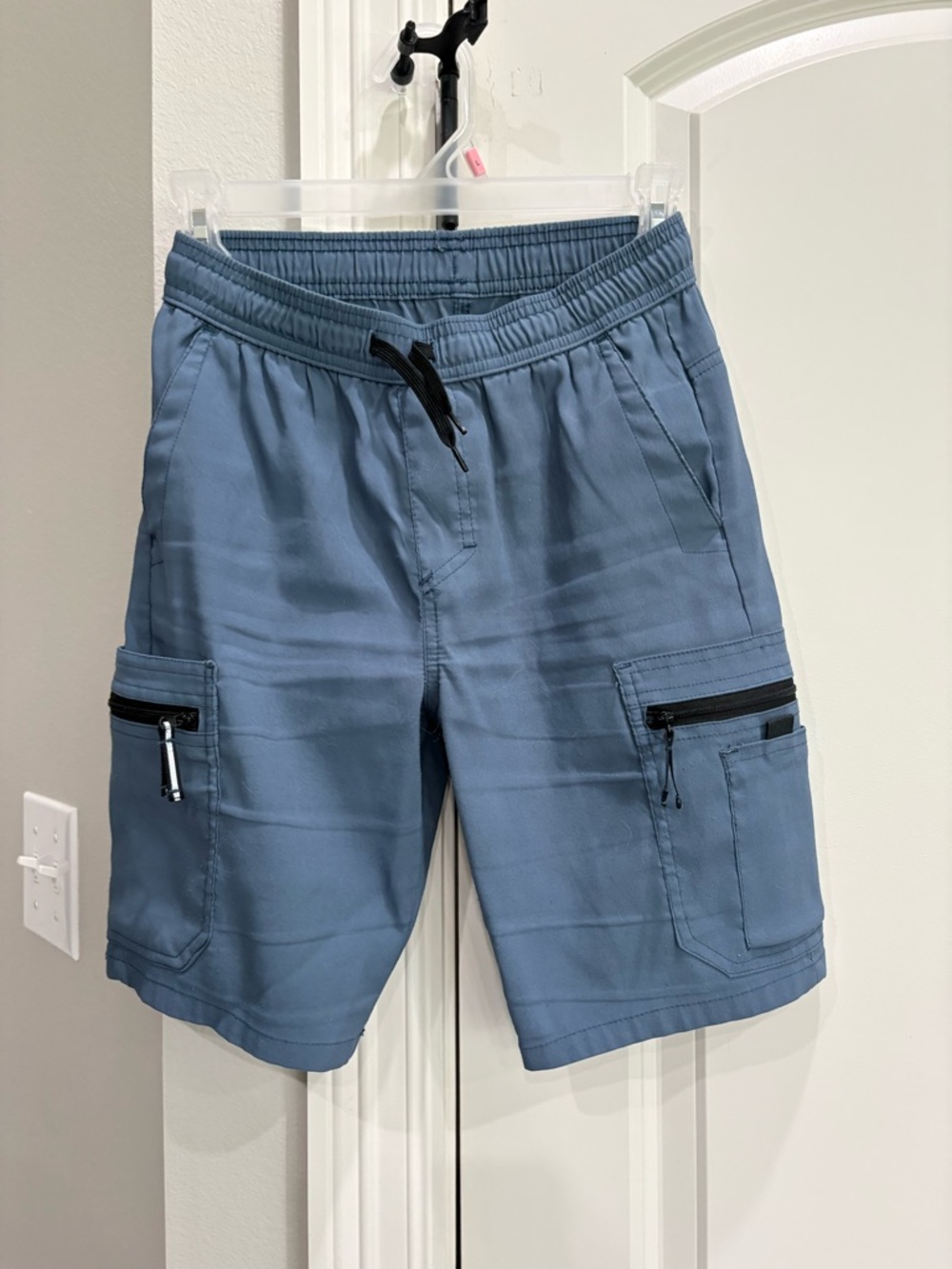 Wrangler blue cargo shorts pull on with drawstring Boys large GUC
